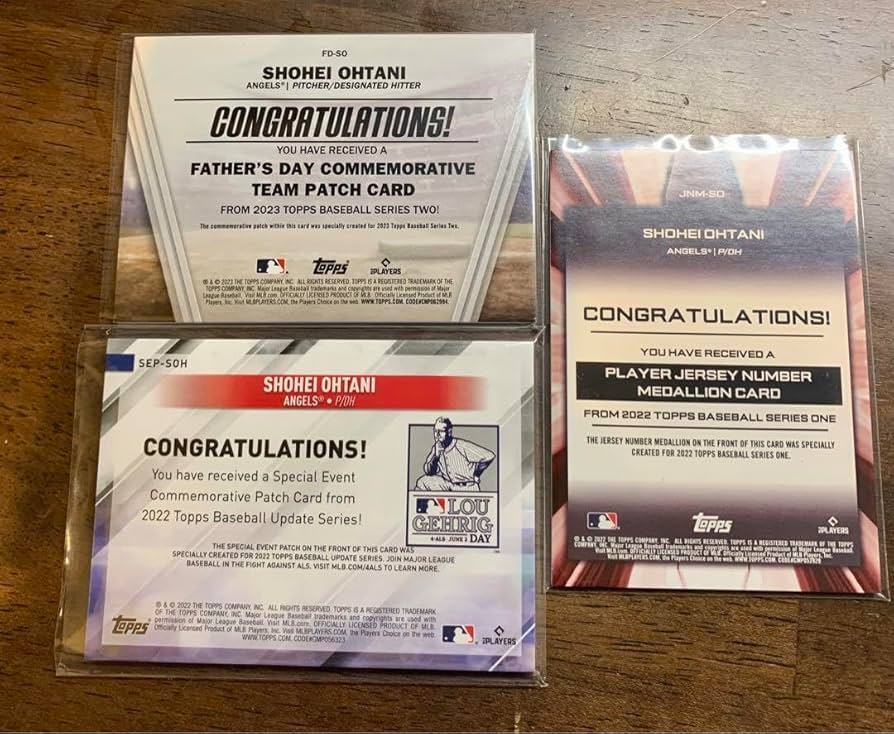 Amazon.co.jp: 大谷翔平 topps パッチカード 3枚セット